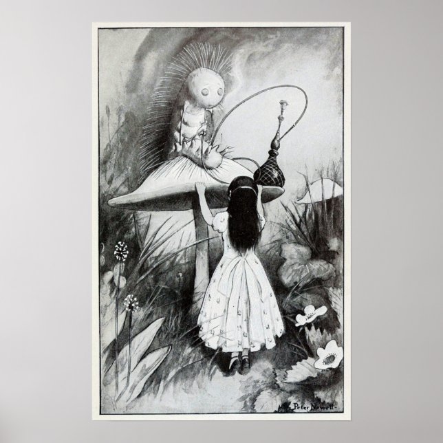 Vintage Alice in Wonderland Illustration Poster (Front)