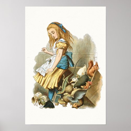 Vintage Alice in Wonderland Illustration Poster