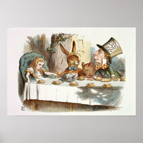 Vintage Alice in Wonderland Illustration Poster