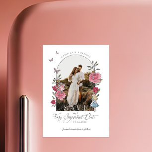Vintage Alice In Wonderland Important Date Photo Magnetic Invitation