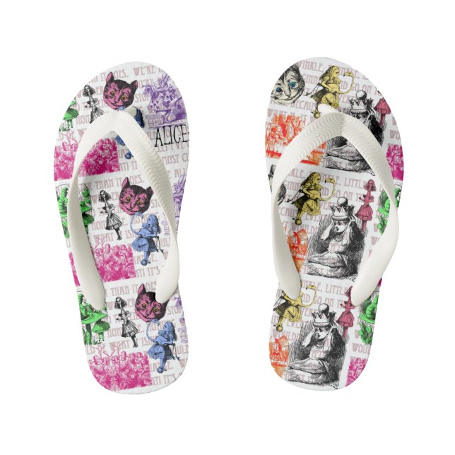 Vintage Alice in Wonderland Kid's Flip Flops (Footbed)