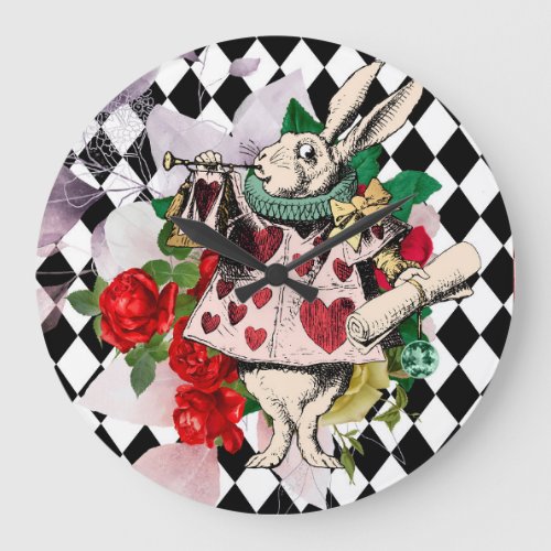Vintage Alice in Wonderland Large Clock