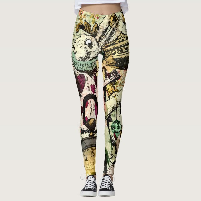 Vintage Alice in Wonderland   Leggings (Front)