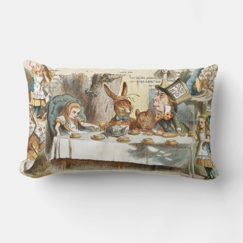 Vintage Alice in Wonderland Lumbar Pillow