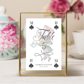 Vintage Alice in Wonderland Mad Hatter Character Table Number