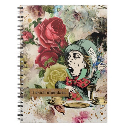 Vintage Alice in Wonderland Mad Hatter Notebook