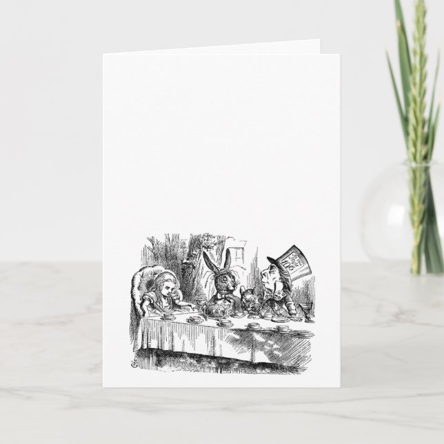 Vintage Alice in Wonderland Mad Hatter tea party Card (Front)