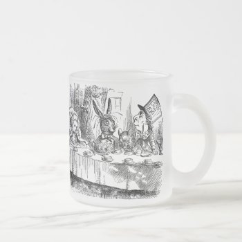 Vintage Alice In Wonderland Mad Hatter Tea Party Frosted Glass Coffee Mug by iBella at Zazzle