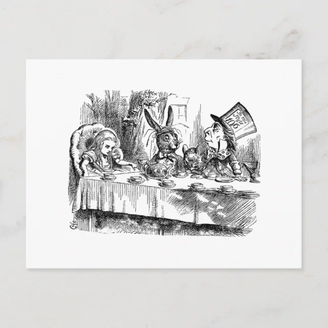 Vintage Alice in Wonderland Mad Hatter tea party Postcard | Zazzle