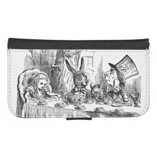 Vintage Alice in Wonderland Mad Hatter tea party Phone Wallet