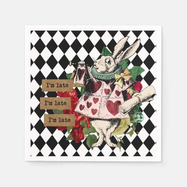 Vintage Alice in Wonderland Napkins (Front)