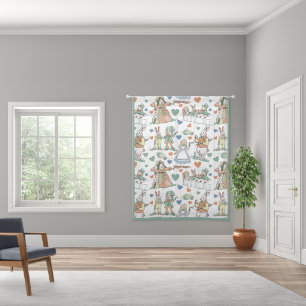 Vintage Alice in Wonderland Nursery Play Room Sheer Curtains