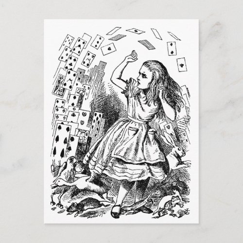 Vintage Alice in Wonderland Playing Cards Flying