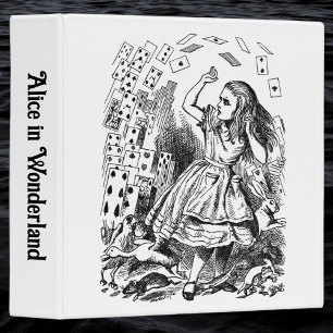 Vintage Alice in Wonderland, Playing Cards Flying 3 Ring Binder