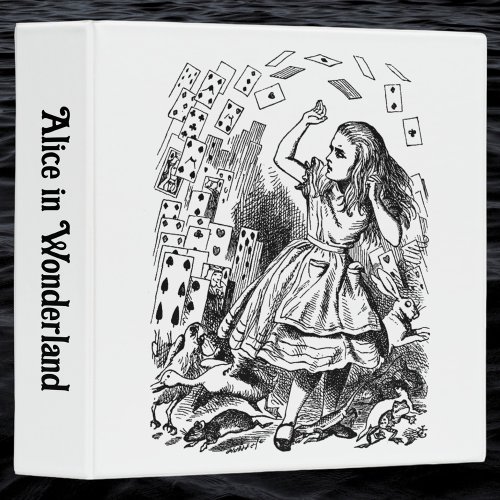 Vintage Alice in Wonderland Playing Cards Flying 3 Ring Binder