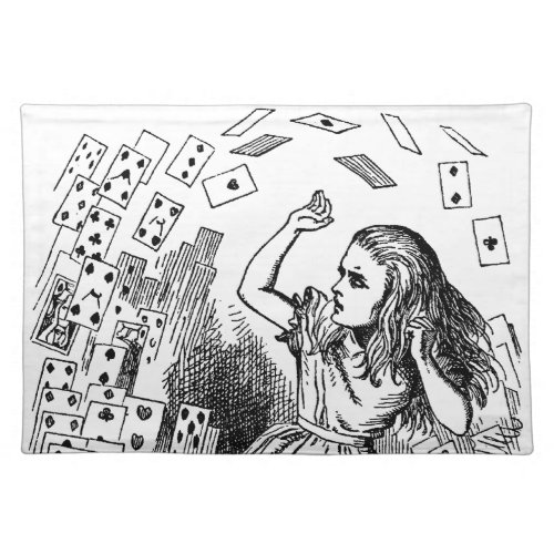 Vintage Alice in Wonderland Playing Cards Flying Cloth Placemat