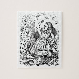 Vintage Alice in Wonderland, Playing Cards Flying Jigsaw Puzzle