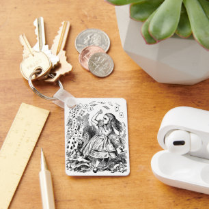Vintage Alice in Wonderland, Playing Cards Flying Keychain