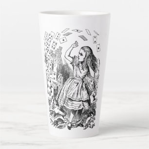 Vintage Alice in Wonderland, Playing Cards Flying Latte Mug