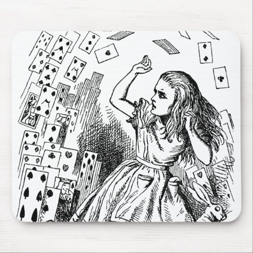 Vintage Alice in Wonderland Playing Cards Flying Mouse Pad