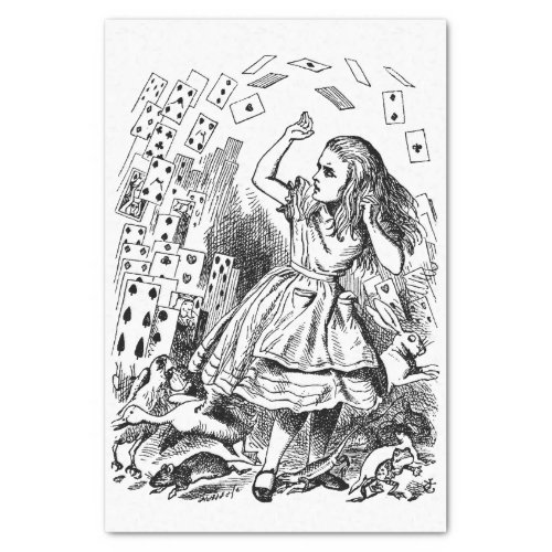 Vintage Alice in Wonderland Playing Cards Flying Tissue Paper