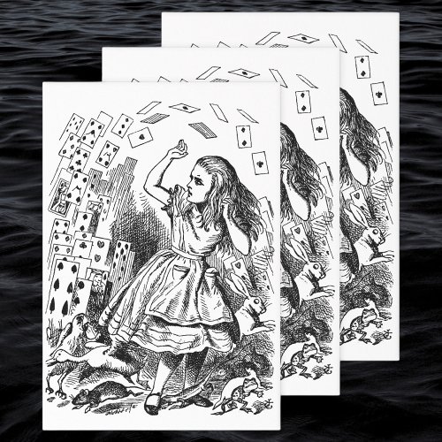 Vintage Alice in Wonderland Playing Cards Flying Wrapping Paper Sheets