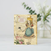 Vintage Alice in Wonderland Princess Bridal Shower Invitation (Standing Front)