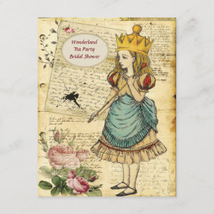 Vintage Alice in Wonderland Princess Bridal Shower Invitation