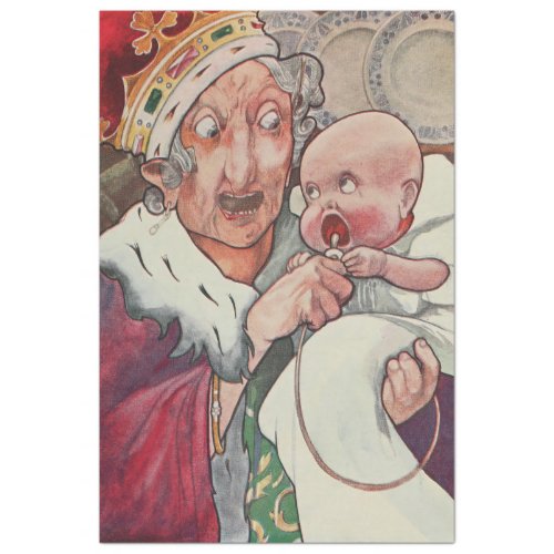 Vintage Alice in Wonderland Queen and Baby    Tissue Paper
