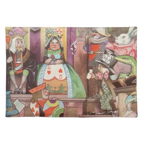 Vintage Alice in Wonderland Queen of Hearts Cloth Placemat