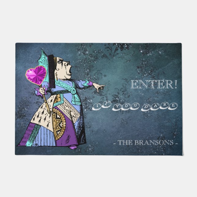 Vintage Alice in Wonderland Queen of Hearts Doormat (Front)