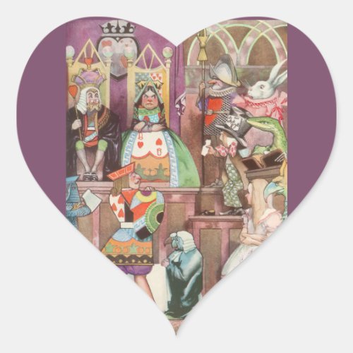 Vintage Alice in Wonderland Queen of Hearts Heart Sticker