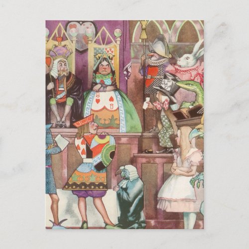 Vintage Alice in Wonderland Queen of Hearts Postcard