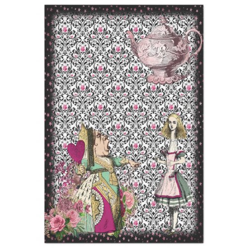 Vintage Alice in Wonderland Queen of Hearts Teapot Tissue Paper