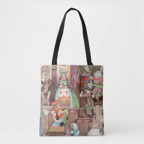 Vintage Alice in Wonderland Queen of Hearts Tote Bag