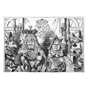 Vintage Alice in Wonderland, Queen of Hearts Trial Cloth Placemat
