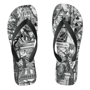 Vintage Alice in Wonderland, Queen of Hearts Trial Flip Flops