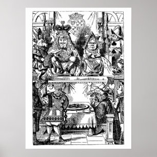 Vintage Alice in Wonderland, Queen of Hearts Trial Poster