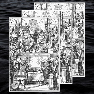 Vintage Alice in Wonderland, Queen of Hearts Trial Wrapping Paper Sheets