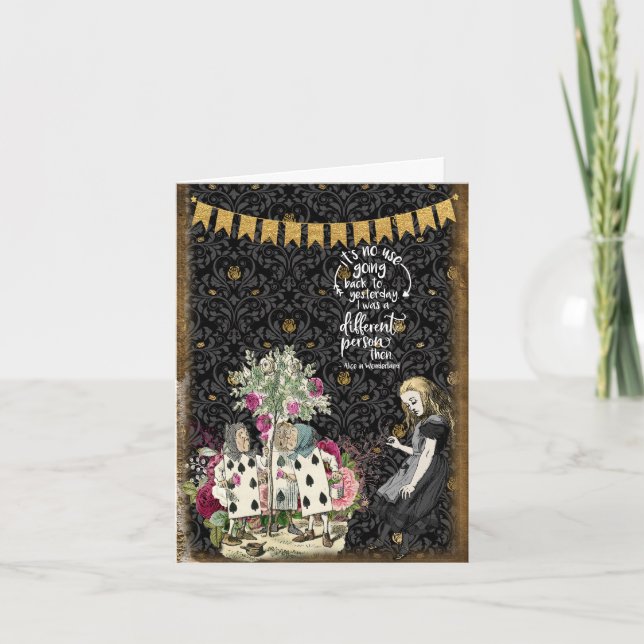 Vintage Alice in Wonderland Quote and Cards (Front)