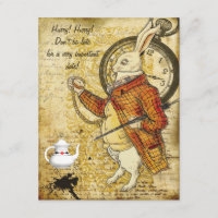 Vintage Alice in Wonderland Rabbit Baby Shower Invitation