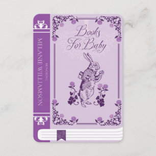 Vintage Alice in Wonderland Rabbit Books For Baby Enclosure Card