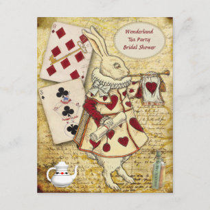 Vintage Alice in Wonderland Rabbit Bridal Shower Invitation