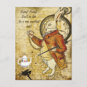 Vintage Alice in Wonderland Rabbit Bridal Shower Invitation