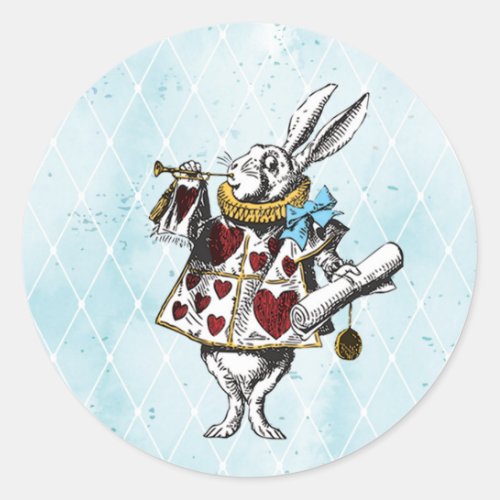 Vintage Alice in Wonderland Rabbit Classic Round Sticker