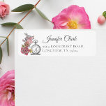 Vintage Alice in Wonderland Rabbit & Floral Label<br><div class="desc">Beautifully designed vintage Alice in Wonderland address label. Perfect for Alice in Wonderland lovers. Features a mix of our own hand-drawn original florals and artwork. We've meticulously restored the iconic Alice in Wonderland vintage rabbit illustrations by hand sketching them and bring them to life with beautiful watercolor undertones. Design features...</div>