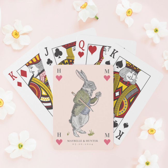 Vintage Alice in Wonderland Rabbit Playing Card