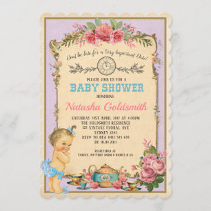 Vintage Alice in Wonderland Retro Baby Tea Invite