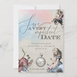 Vintage Alice In Wonderland Save the Date
