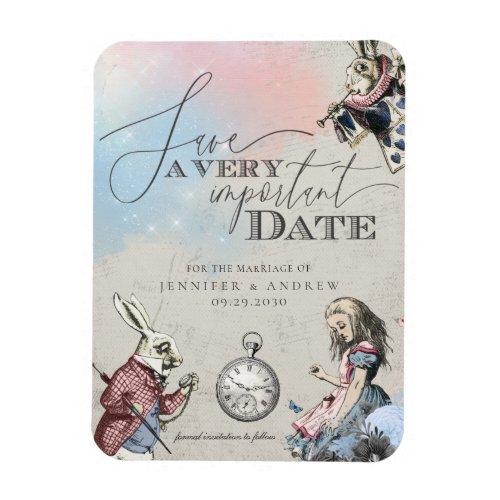 Vintage Alice In Wonderland Save the Date Magnet